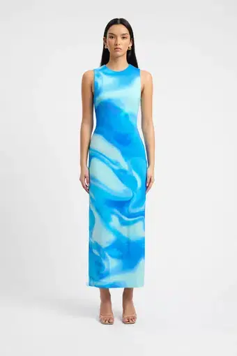 Kookai Haven Maxi Dress Blue Size 8 