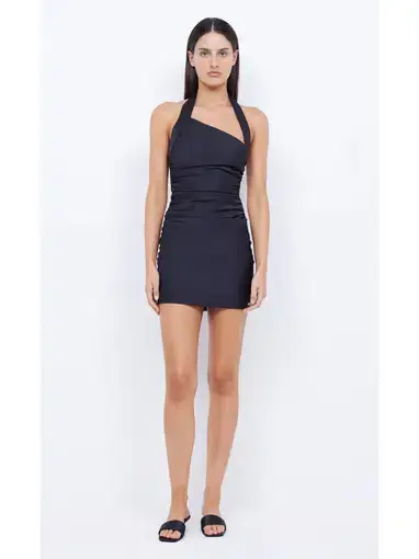 Bec & Bridge Ula Asym Mini Dress Black Size AU 6