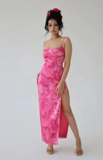 Mirror Palais S&M Midi Dress Pink Tulip Size M / AU 10