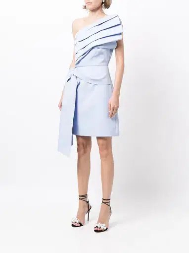 Rachel Gilbert Ace Pleated Mini Dress Blue Size 0 / AU 6