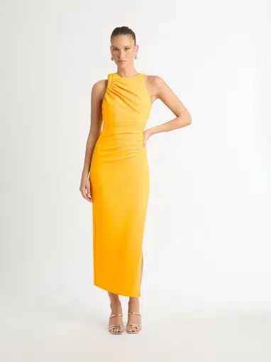 Sheike Portland Midi Dress Orange Size 14