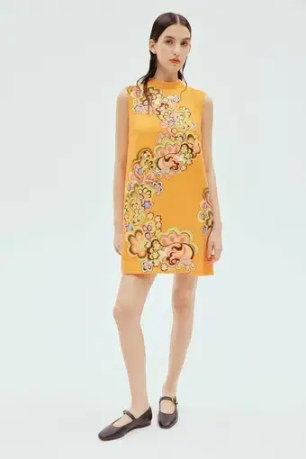 Alémais Starscape Mini Dress Yellow Floral Size 10