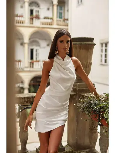 Alamour Blanche Satin Midi Dress White Size AU 6