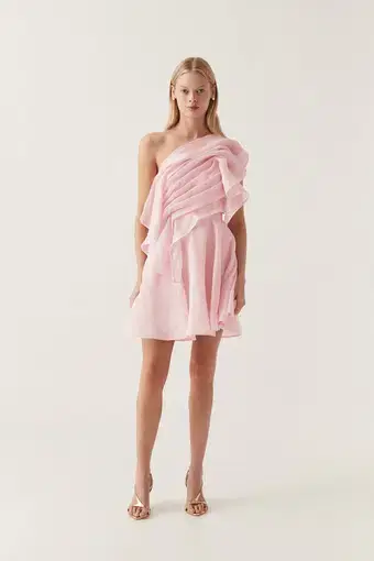 Aje Genesis Mini Dress in Soft Pink Size 8