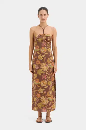 Sir the Label Josefina Corded Midi Dress Floral Size 6