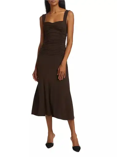 Reformation Suvi Knit Midi Dress Mole Brown Size XS / AU 6