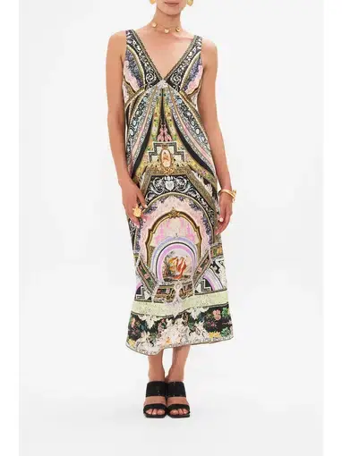 Camilla V Neck Slip Dress Print Size XXS / AU 6