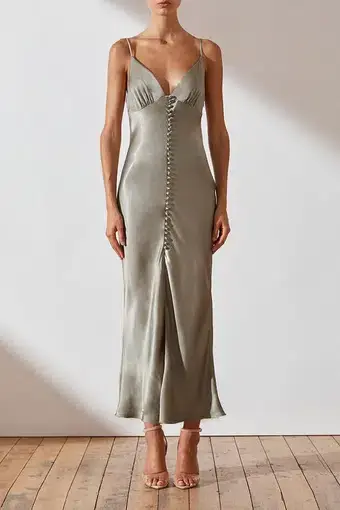  Shona Joy La Lune Bias Slip Dress Sage Size 6  