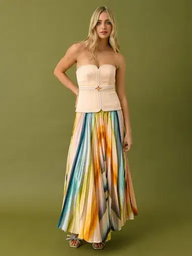 Acler Avonlea Dress Watercolour Stripe Size 10 