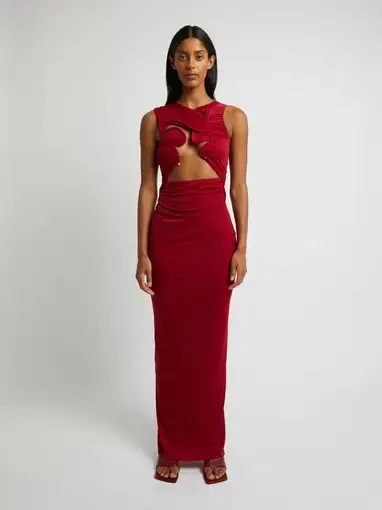 Christopher Esber Venus Dress Cherry Red Size 6