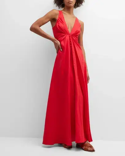 Joslin Studio Sabrina Linen Maxi Dress Red Size 8