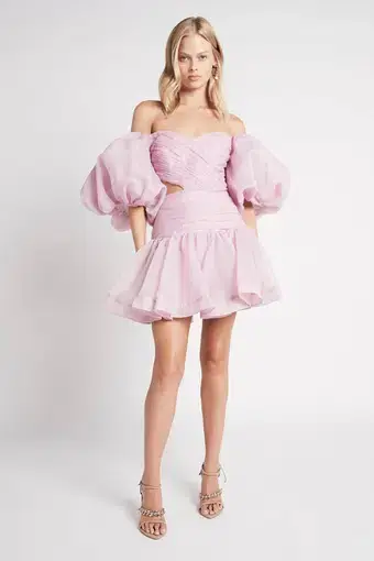 Aje Myriad Cut Out Mini Dress Lilac Size AU 6 