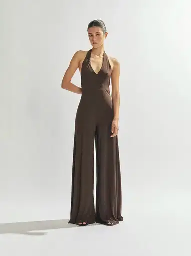 One Mile the Label Sammy Jumpsuit Cocoa Size S/AU 8 