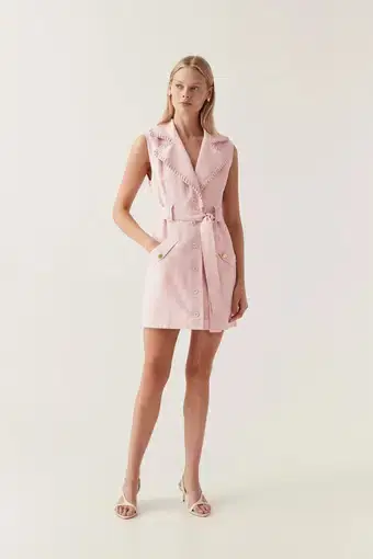 Aje Encompass Utility Dress Soft Pink Size AU 8
