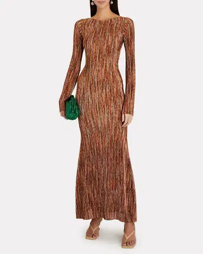 Ronny Kobo Lanora Dress in Brown Multi Size XS / AU 6