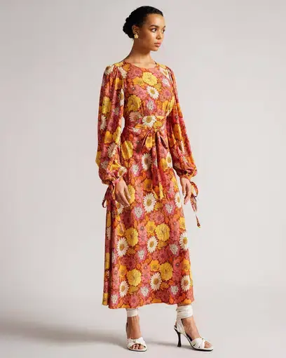 Ted Baker Lelyah Floral Blouson Maxi Dress Multi Size 8