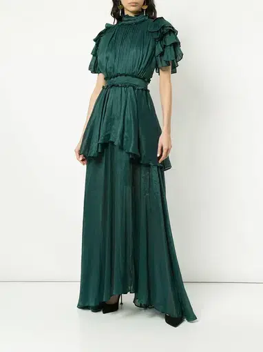 Aje High Neck Gown Green Size 10