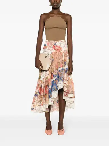 Zimmermann August Asymmetric Skirt Floral Size 0P / AU 6