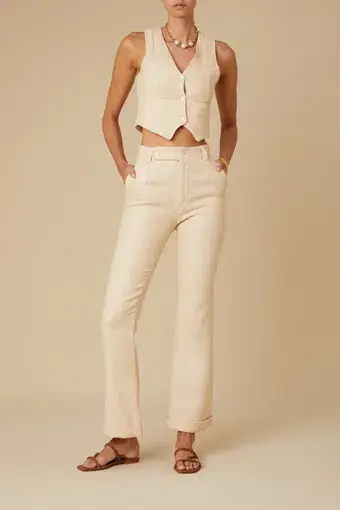 Savannah Morrow Kate Vest and Pant Suit Set Shell Size S / AU 8