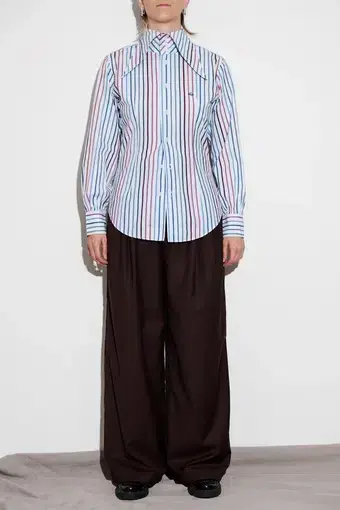 Vivienne Westwood Oversized-Collar Shirt in Stripe Size AU 10