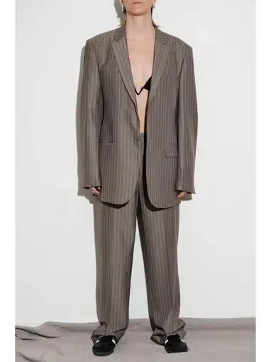 Versace Pinstripe Suit in Grey Size AU 14