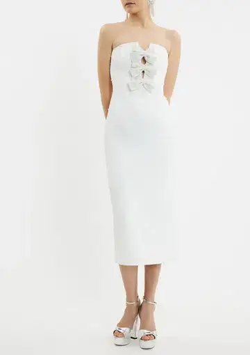 Rebecca Vallance Ophelia Midi Dress White Size 8