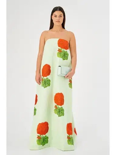 Oroton Posie Gown Geranium Floral Print Size AU 6
