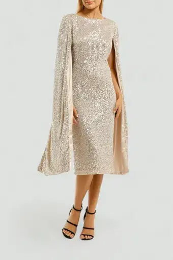 Trelise Cooper This Changes Everything Midi Dress in Champagne Sequin Size 14