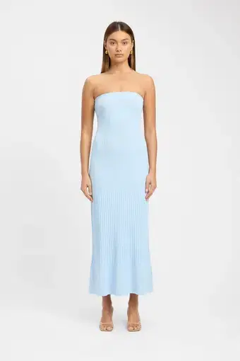 Kookai Serah Strapless Mid Dress Light Blue Size 36 / AU 8 