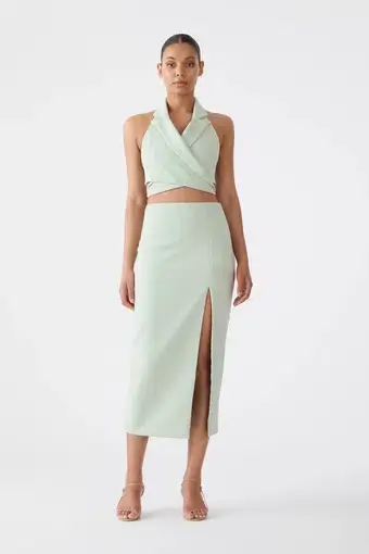 San Sloane Alessia Top and Skirt Set Pale Green Size 6