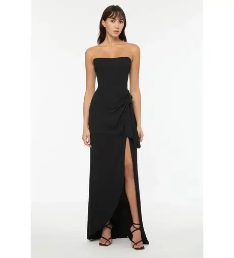 Manning Cartell Asymmetrical Games Strapless Gown Black Size 8