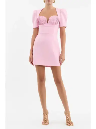 Rebecca Vallance Jenna Short Sleeve Mini Dress Pink Size AU 10