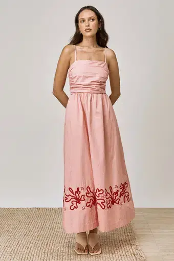 Mon Renn Mystique Midi Dress Strawberry Swirl Size 8