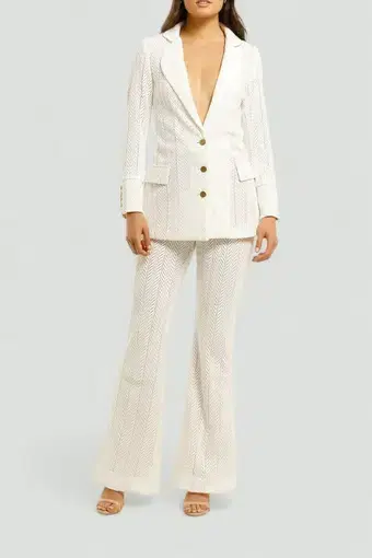 We Are Kindred Marbella Blazer and Pant Set in Frost Size 10