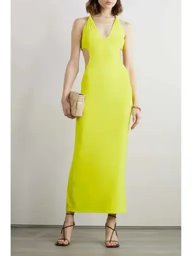 Dion Lee V Neck Rope Dress Yellow Size AU 6