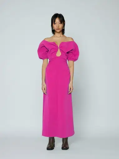 Wynn Hamlyn Zoe Off The Shoulder Dress in Pink Size AU 6