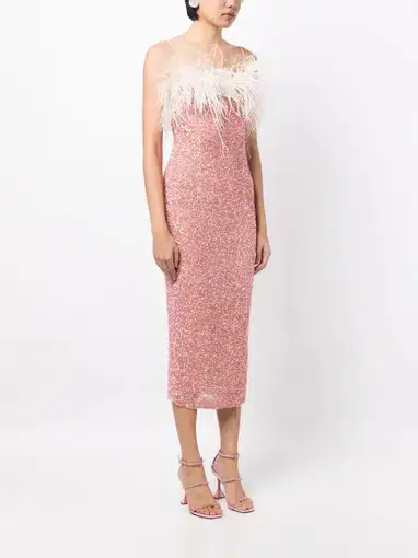 Rachel Gilbert Cami Dress Pink Sequin Size 1/ AU 8