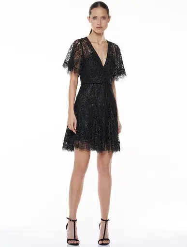 Talulah Lace Mini Dress Black Size 8