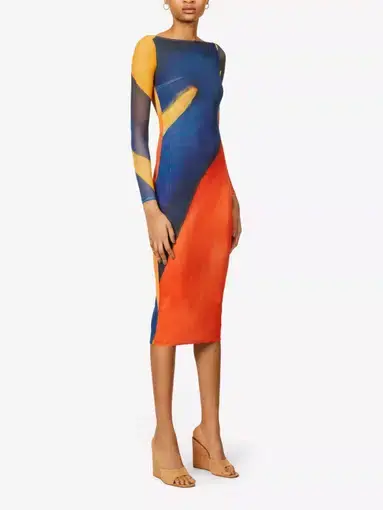 Farai London Alamea Midi Dress Multi Size M / AU 10