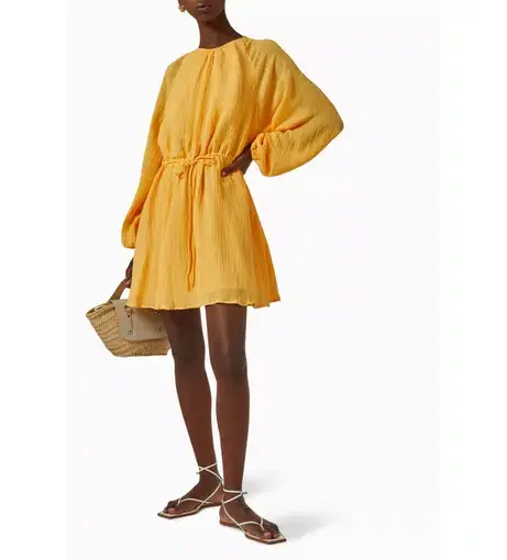 Faithfull the Brand Constance Mini Dress in Saffron Size 6 