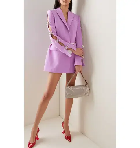 Mach & Mach Embellished Wool Blazer Dress in Lilac Size AU 6