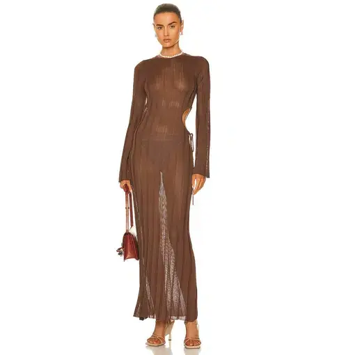 Sir The Label Aya Cut Out Dress in Chocolate Size 0 / AU 6