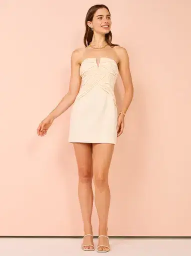 Auteur Gianna Mini Dress In Cream Size M / AU 10