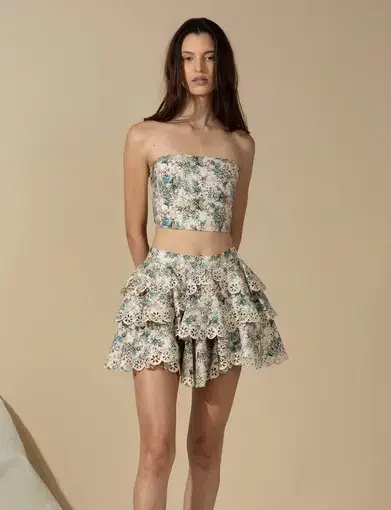 Ixiah Alpine Mini Skirt Set Floral Size 8