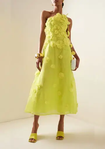 Rachel Gilbert Whitley Midi Dress Lime Size 3 / AU 12