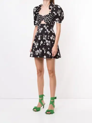 Alice McCall Izabella Mini Dress Black/Floral Size 6