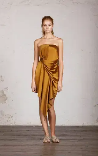 One Fell Swoop Grace Dress in Gold Sand Size 8