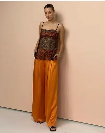 Anna Quan Zeta Top and Mateo Pant Set Kumquat Size 10