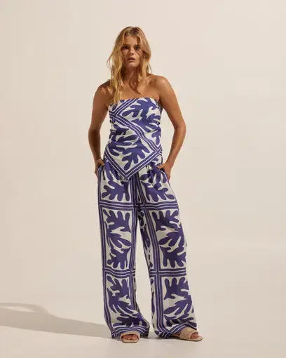 Zoe Kratzmann Scarf and Breeze Pants Set Frond Wave Print