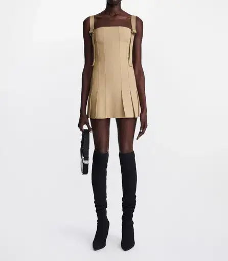 Dion Lee Safety Slider Pleat Mini Dress Dune Size 12